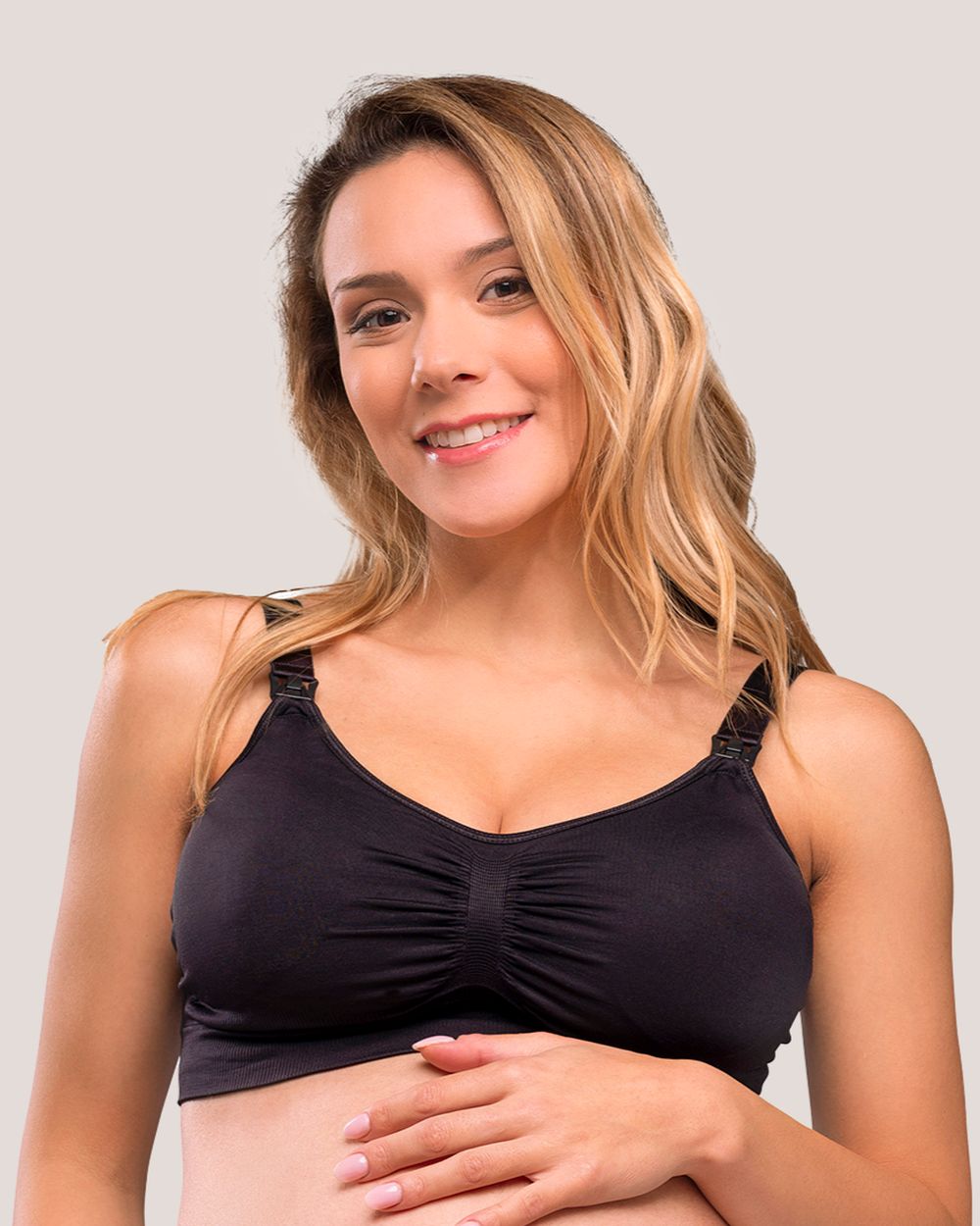 Podložen črn nedrček za nosečnice in dojenje Carriwell