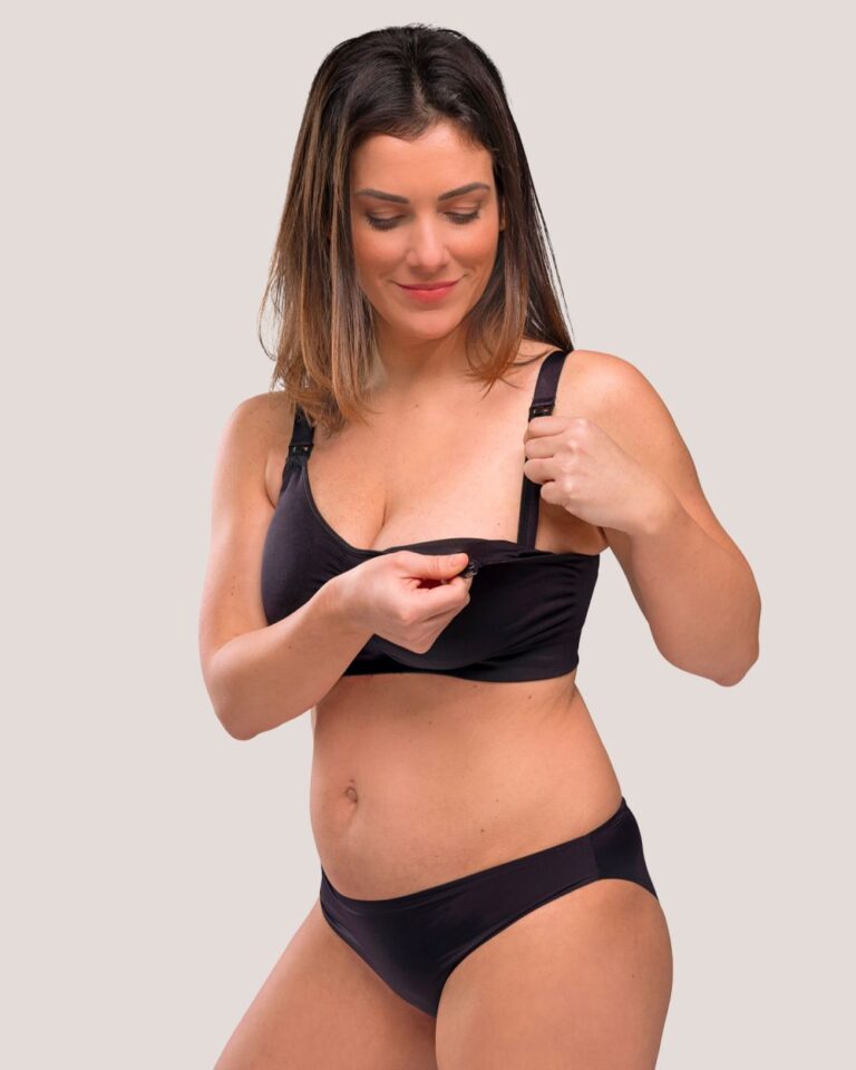 Podložen črn nedrček za nosečnice in dojenje Carriwell