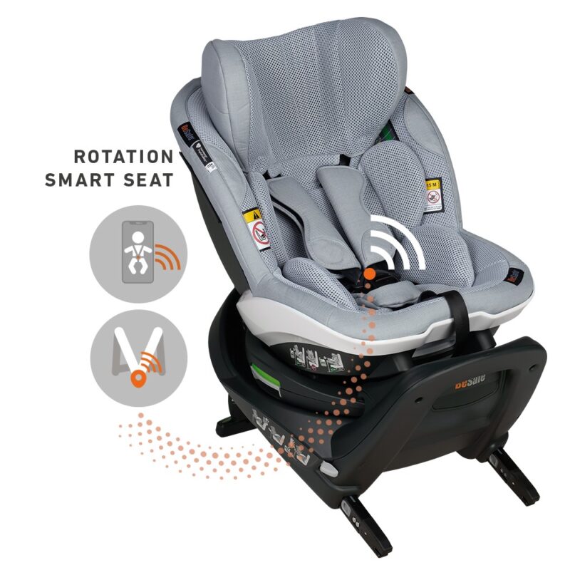 Siva rotacijska sjedalica za bebu
