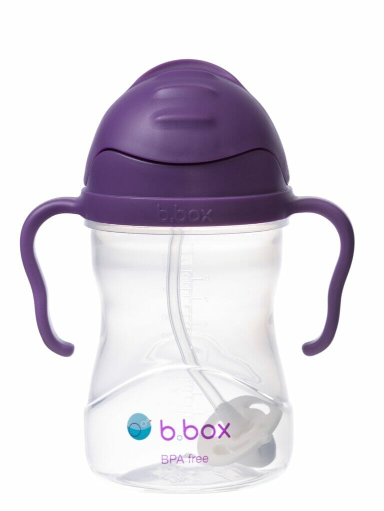 b.box Sippy cup steklenica s slamico - grozdje