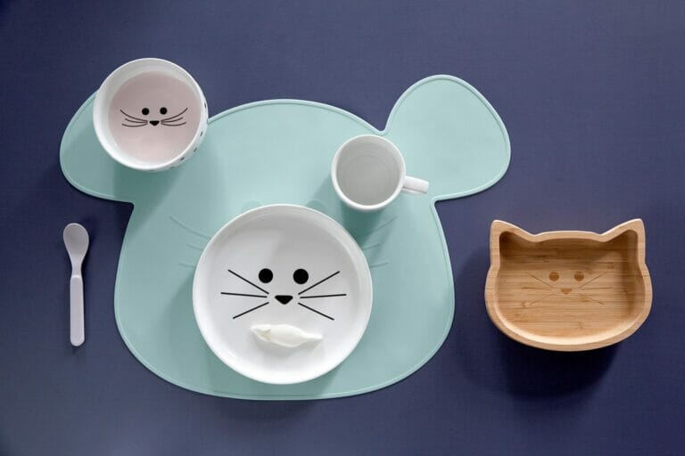 Lässig Silikonski podložak Little Chums Mouse plavi