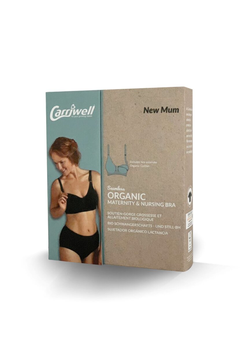 Brezšivni nedrček za nosečnice in dojenje Carriwell Organic - črn - Image 6