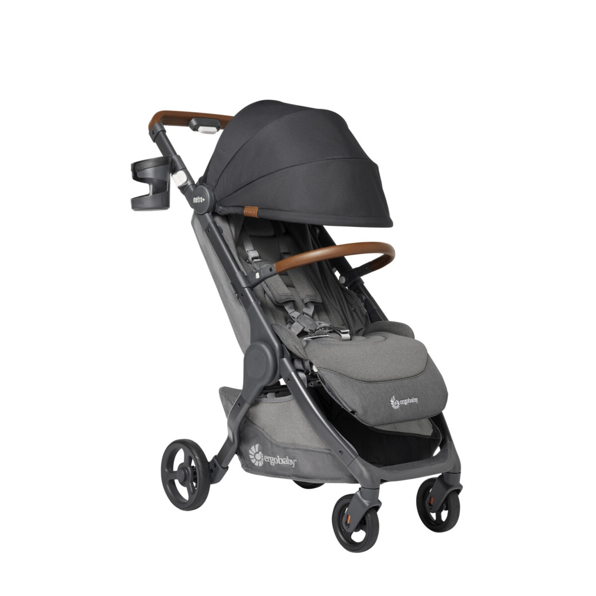 Paket: Ergobaby Metro+ Deluxe Skyline Shadow + sprednji zaščitni ročaj in držalo za stekleničko