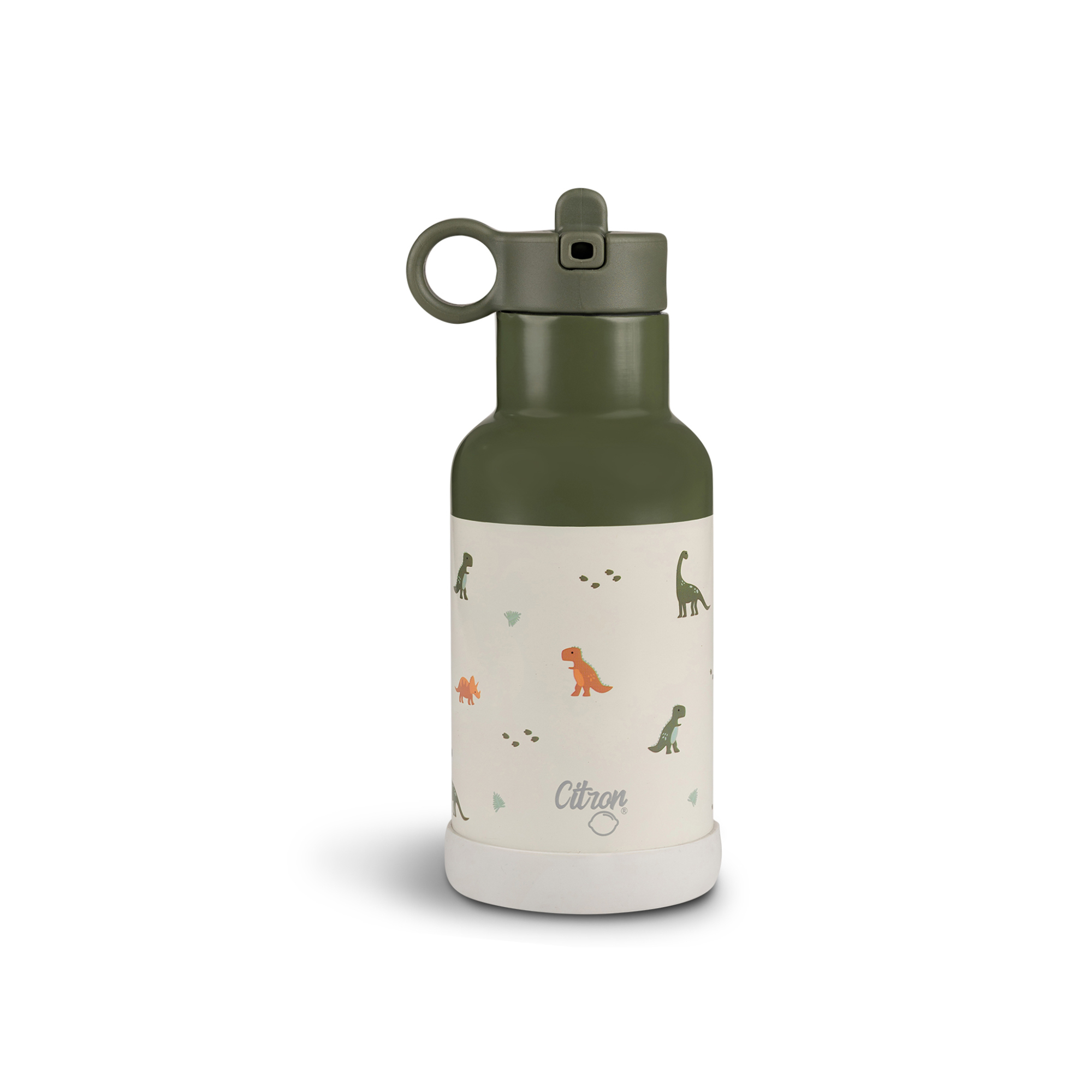 Citron 350ml Water Bottle Dino Green