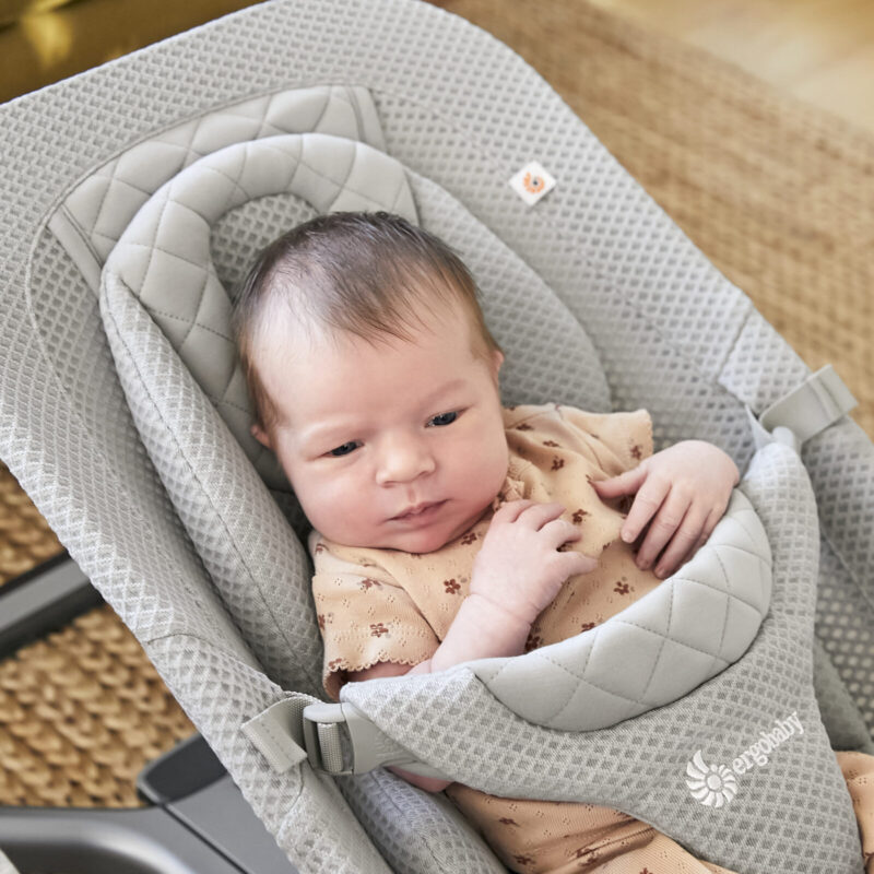 Ergobaby Evolve ležaljka 3u1 mrežasta - Light Grey - Slika 5