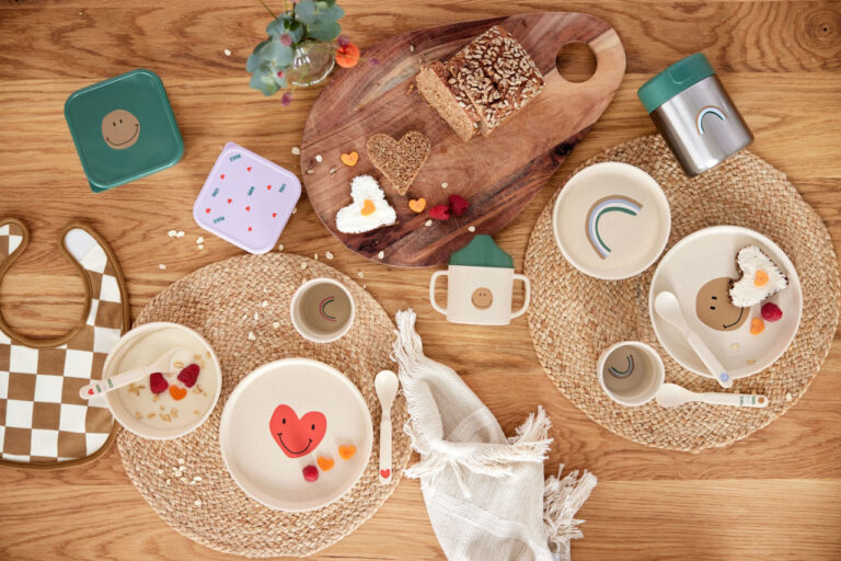 Lässig Posuđe Set PP/celuloza Happy Rascals Smile sky blue (Tanjur, Zdjelica, Šalica, Žlica)