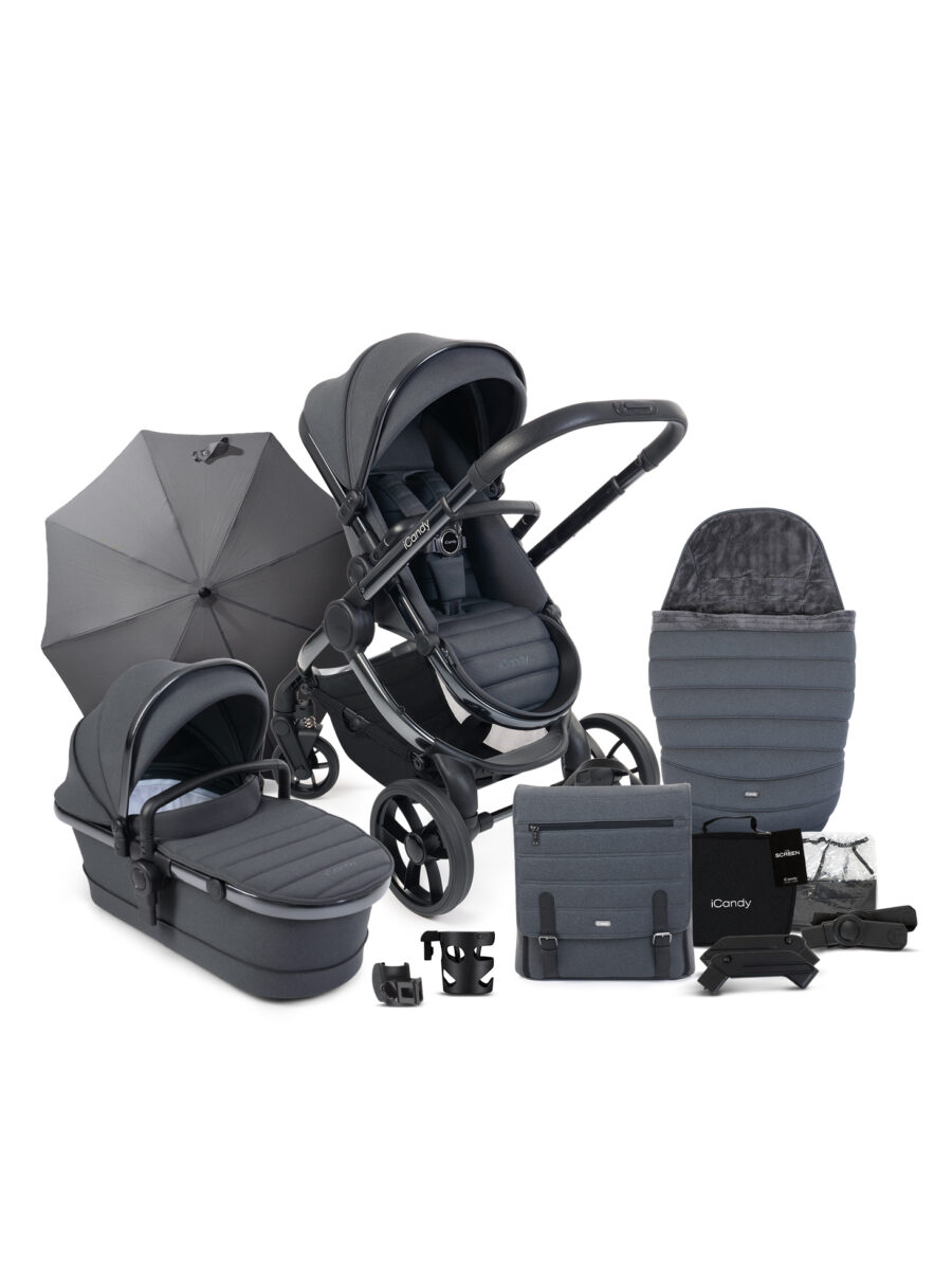 4u1 kolica iCandy Peach 7 Complete Bundle, Dark Grey+ BeSafe autosjedalica sa bazom - Slika 2