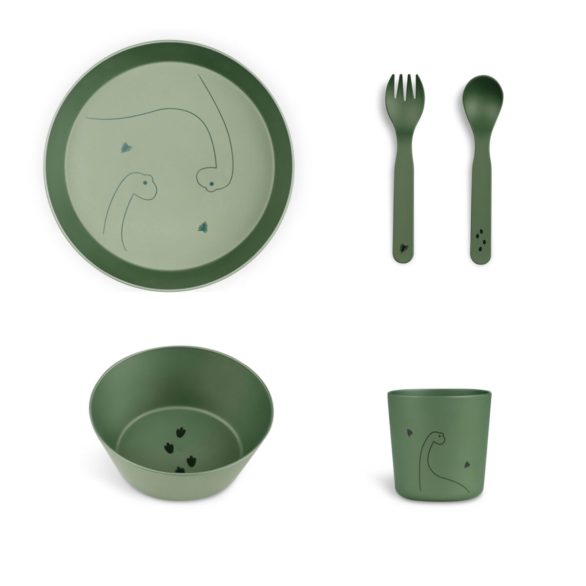 Citron Set posuđa od bio materijala Dino Green - Slika 2