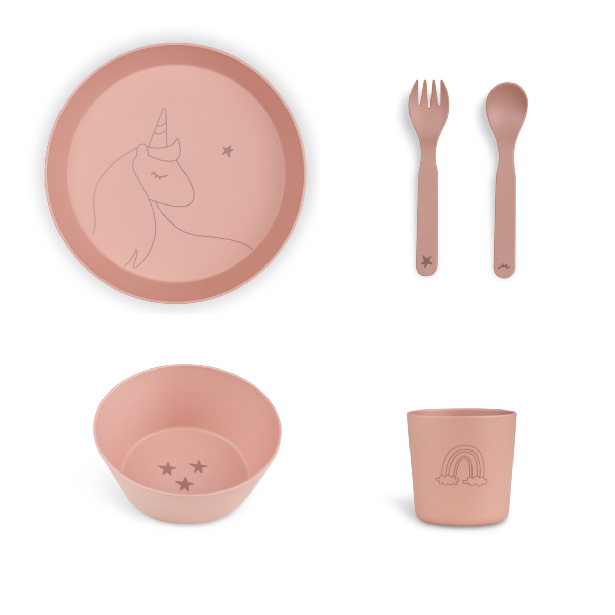 Citron Set posuđa od bio materijala Unicorn Blush Pink - Slika 2