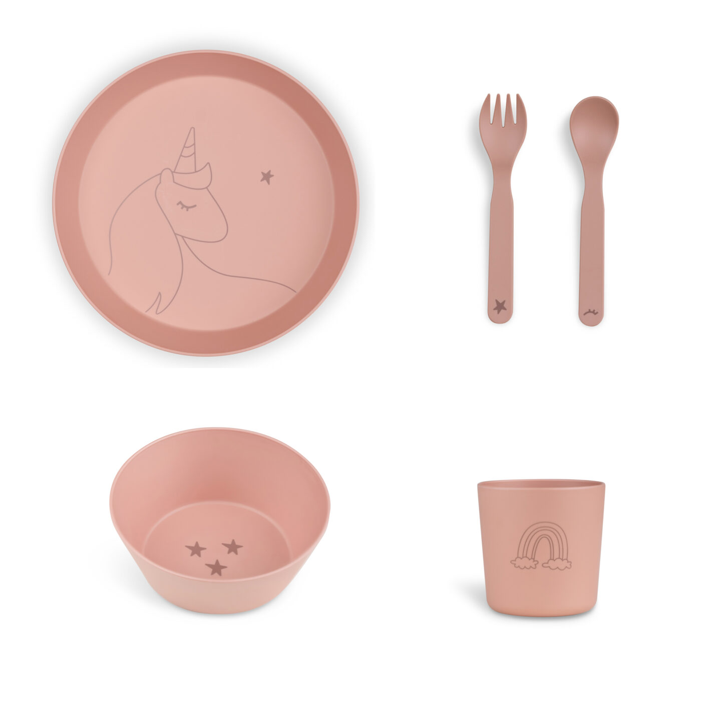 Citron Set posuđa od bio materijala Unicorn Blush Pink - Slika 2