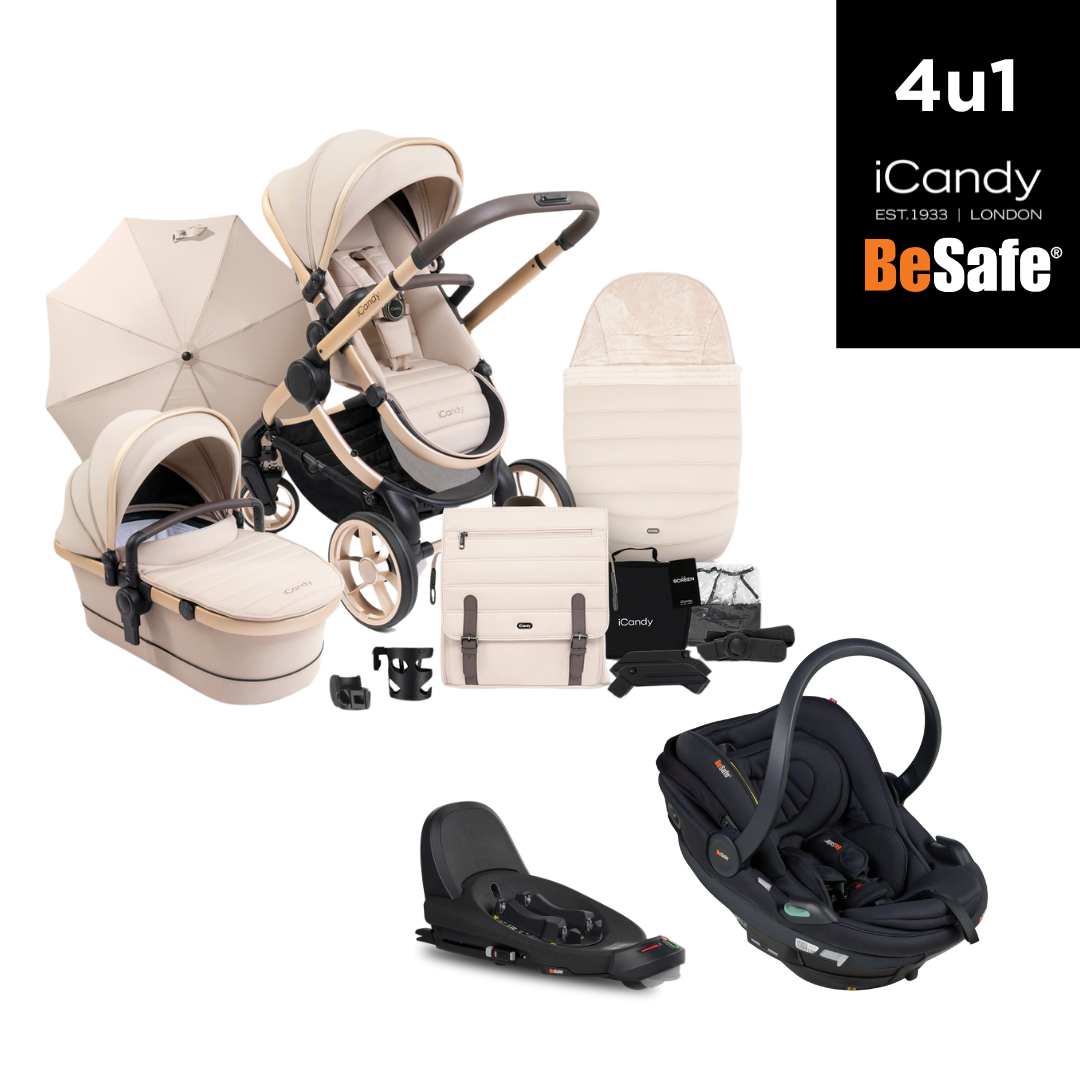 4u1 kolica iCandy Peach 7 Complete Bundle, Biscotti + BeSafe autosjedalica sa bazom