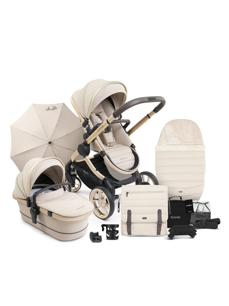 4u1 kolica iCandy Peach 7 Complete Bundle, Biscotti + BeSafe autosjedalica sa bazom - Slika 2