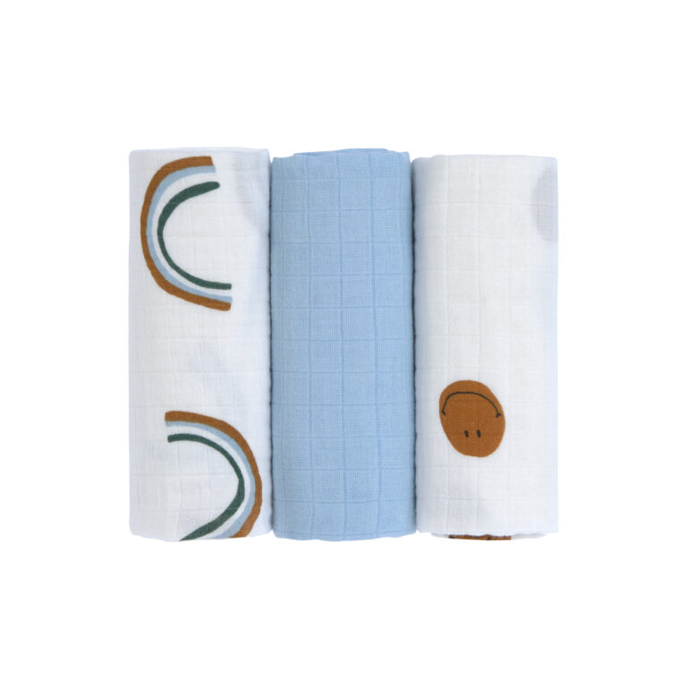 Lässig Tetra pelena M Happy Rascals Smily sky blue 3 kom, 60 x 60 cm