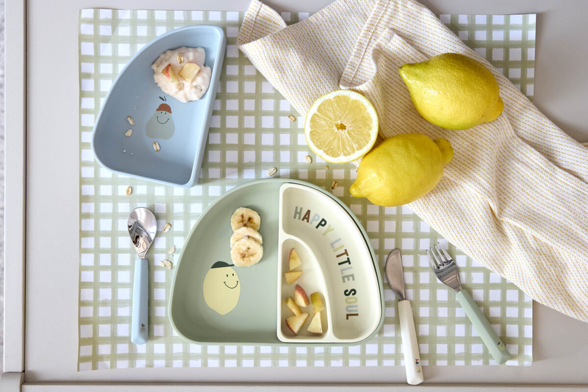 Lässig Pribor za jelo sa silikonskom drškom, 3 dijela Happy Fruits Lemon - Slika 4