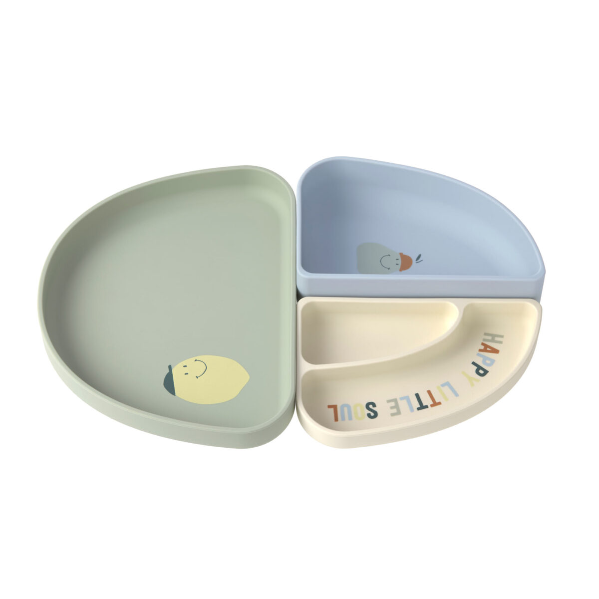 Lässig 3-delni silikonski set jedilnega pribora Happy Fruits Lemon