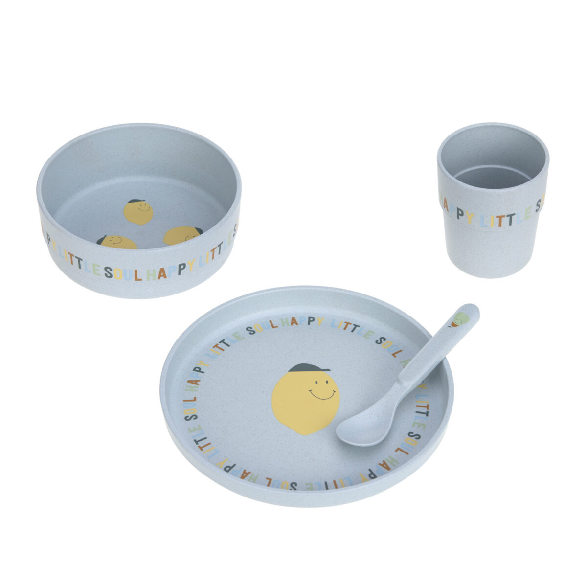 Lässig Posuđe Set PP/celuloza Happy Fruits Lemon (Tanjur, Zdjelica, Šalica, Žlica) - Slika 2