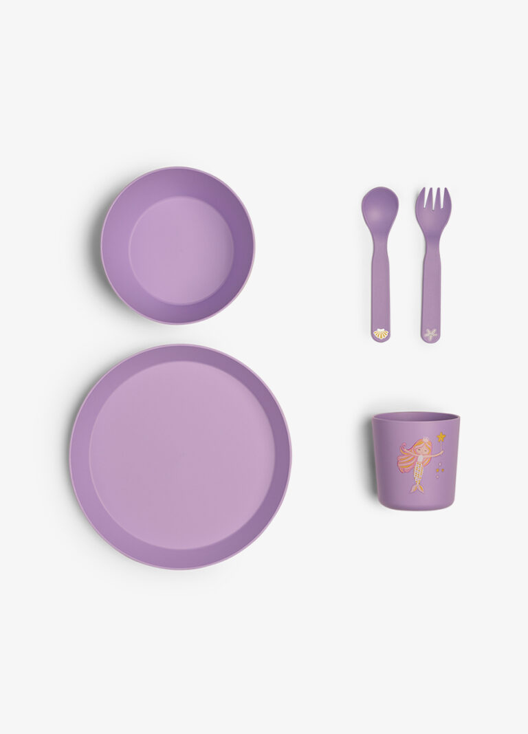 Komplet jedilnega pribora iz biomateriala Citron Mermaid