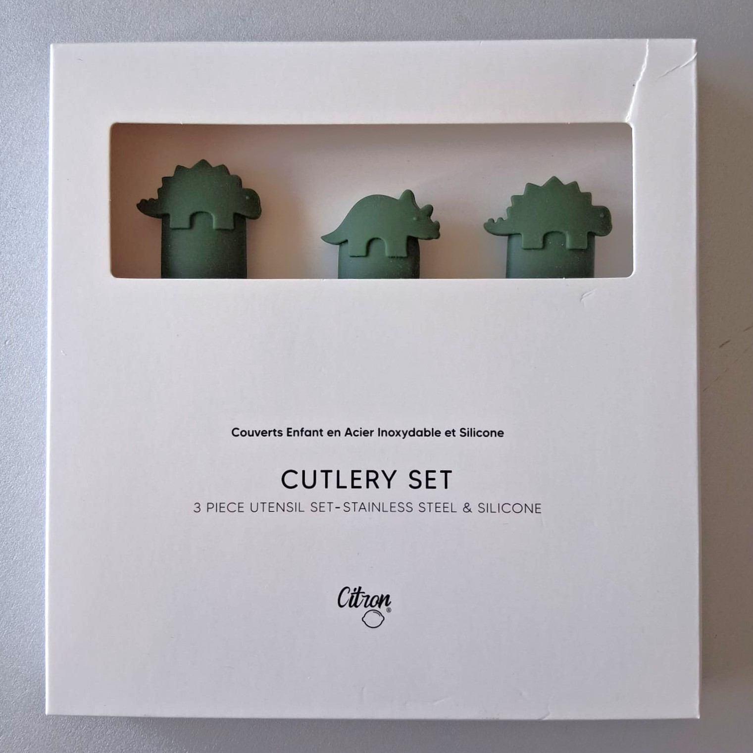 SNIŽENO: Citron Set pribor za jelo od nehrđajućeg čelika Dino Green - OŠTEĆENA AMBALAŽA - Slika 3