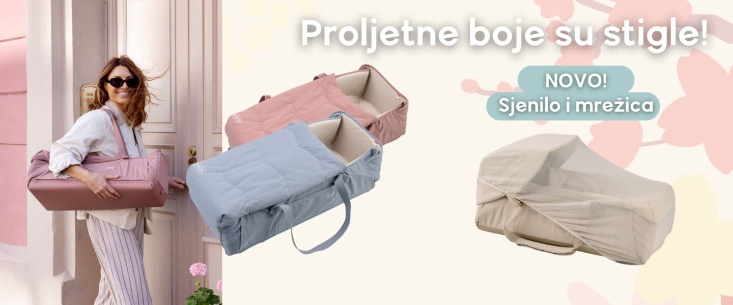 Voksi Carry Me prijenosne košare za bebe u novim proljetnim bojama – novo sjenilo i mrežica