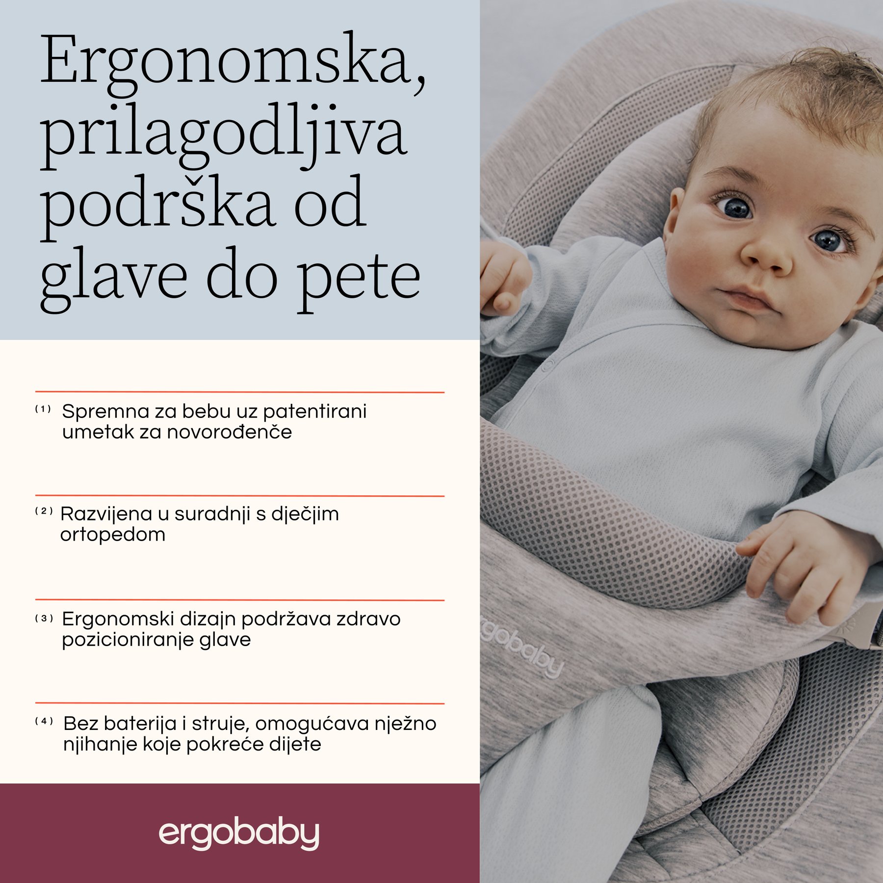 Ergobaby Evolve 3-in-1 Bouncer – Blush Pink - Image 4