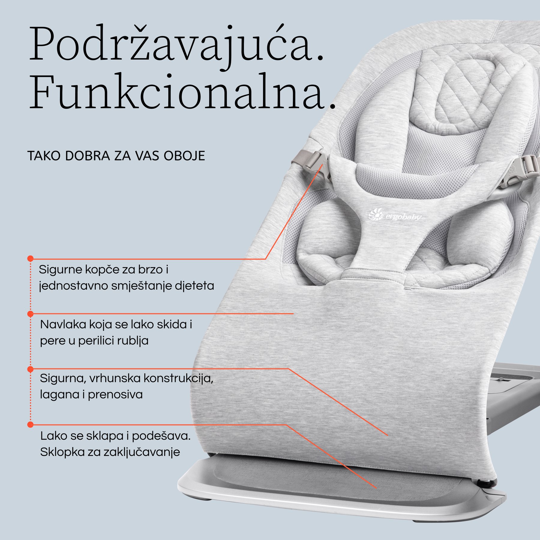 Ergobaby Evolve ležalnik 3v1 – Camel - slika 4