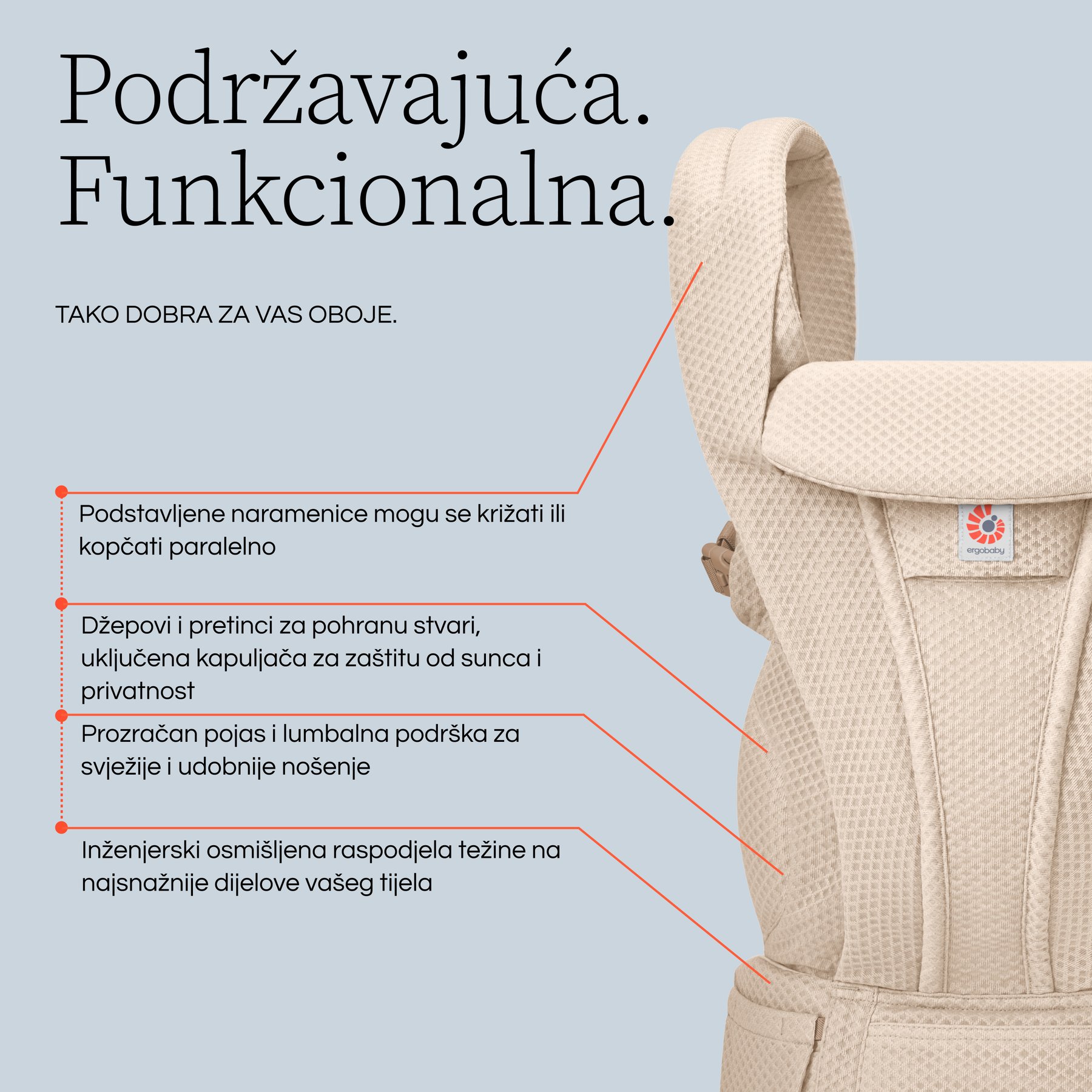 Ergobaby Omni Deluxe Mesh nosiljka - Pearl Grey – Image 5