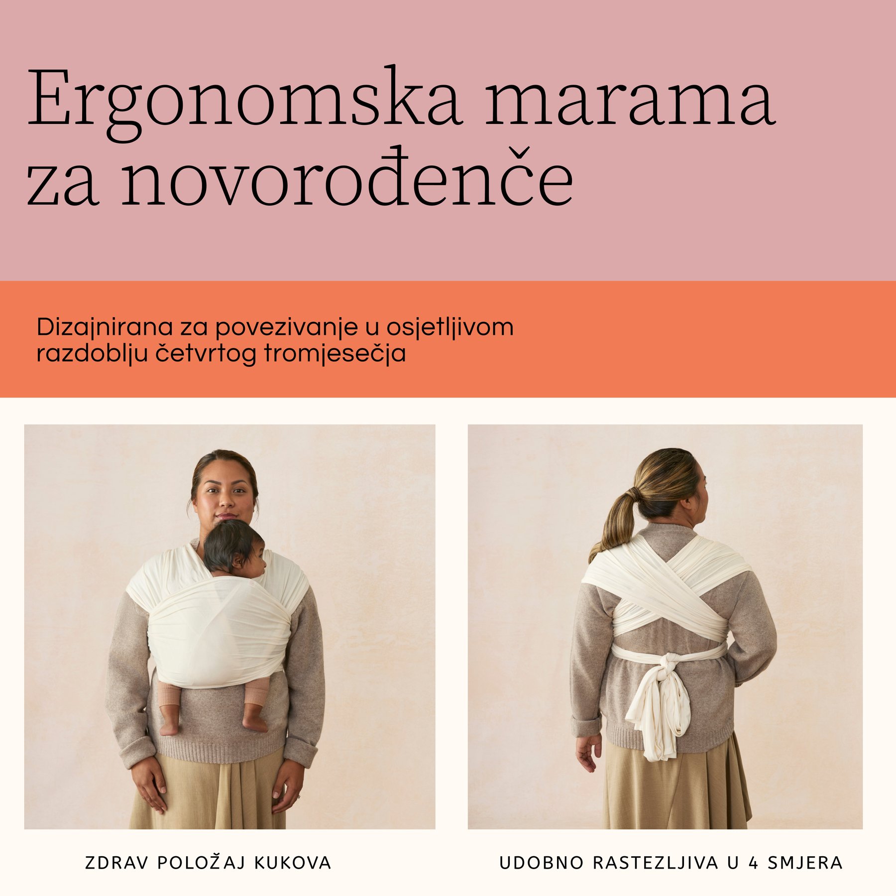 Ergobaby Aura marama Sustainable Knit - Soft Black - Slika 5