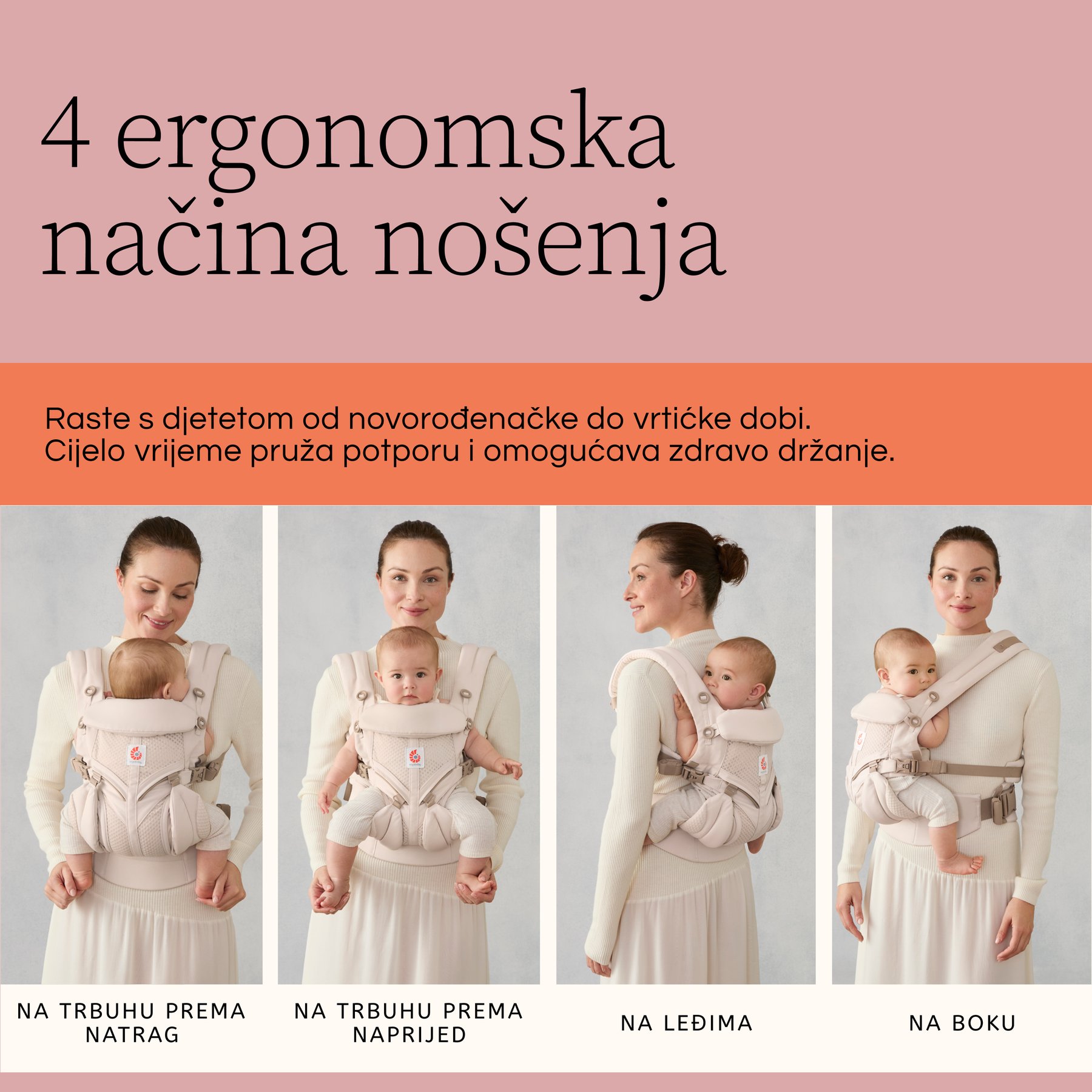 Ergobaby Omni Classic Mesh nosiljka, Natural Beige - Slika 6