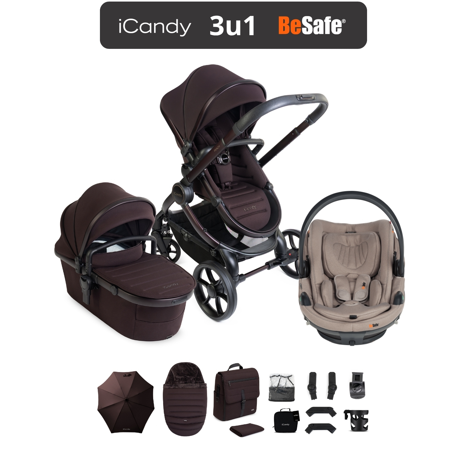 3u1 putni sustav: iCandy Peach 8 kolica i BeSafe Go Beyond² autosjedalica